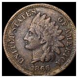 1866 Indian Head Cent ABOUT UNCIRCULATED