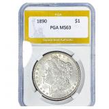 1890 Morgan Silver Dollar PGA MS63