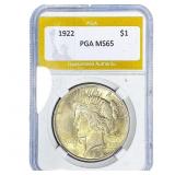 1922 Silver Peace Dollar PGA MS65