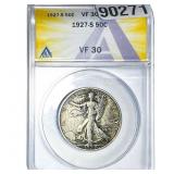 1927-S Walking Liberty Half Dollar ANACS VF30