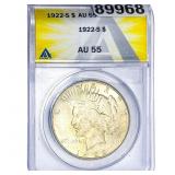 1922-S Silver Peace Dollar ANACS AU55