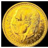1945 Mexico Gold 2 1/2 Pesos CHOICE BU