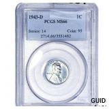1943 Wheat Cent PCGS MS66 STEEL