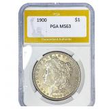 1900 Morgan Silver Dollar PGA MS63