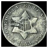 1853 Silver Three-Cent Piece NICELY CIRCULATED