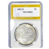 1883-O Morgan Silver Dollar PGA MS64