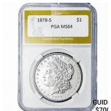 1878-S Morgan Silver Dollar PGA MS64