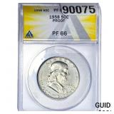 1958 Franklin Half Dollar ANACS PF66 PROOF