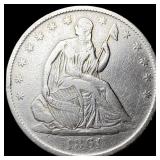 1861-O Silver Seated Liberty Half Dollar  NEARLY