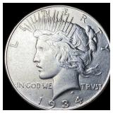 1934 Peace Silver Dollar NEARLY UNCIRCULATED