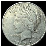 1934 Silver Peace Dollar NEARLY UNCIRCULATED