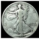 1917-S Silver Walking Liberty Half Dollar LIGHTLY