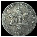 1852 Silver Three-Cent Piece NICELY CIRCULATED
