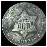1853 Silver Three-Cent Piece NICELY CIRCULATED