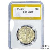 1943-S Walking Liberty Half Dollar PGA MS63
