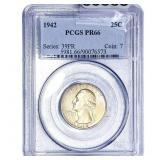 1942 Washington Silver Quarter PCGS PR66