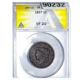 1937 Coronet Head Large Cent ANACS VF20