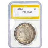 1887-S Morgan Silver Dollar PGA MS63