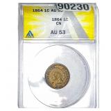 1864 Indian Head Cent ANACS AU53