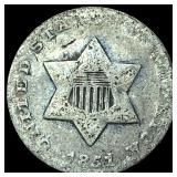 1851 Silver Three-Cent Piece NICELY CIRCULATED