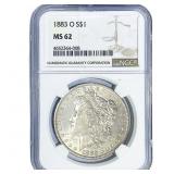 1883-O Morgan Silver Dollar NGC MS62