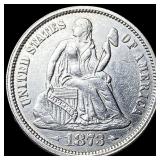 1873 Arrows Seated Liberty Dime CLOSELY  UNCIRCUL