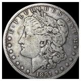 1891-O Silver Morgan Dollar ABOUT  UNCIRCULATED