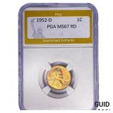 1952-D Wheat Cent PGA MS67 RD