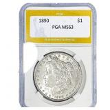 1890 Morgan Silver Dollar PGA MS63