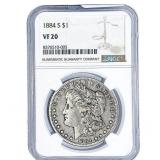 1884-S Morgan Silver Dollar NGC VF20
