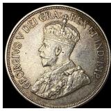 1928 Cyprus Silver 45 Piastres CLOSELY UNCIRCULATE