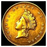 1854 Gold $1 Indian Head Type 2 NICELY CIRCULATED