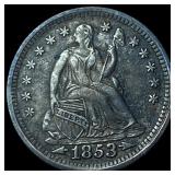 1853 Arrows Seated Liberty Half Dime CLOSELY UNCIR