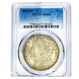 1921-D Morgan Silver Dollar PCGS MS64