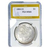 1884-CC Morgan Silver Dollar PGA MS66