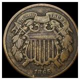 1865 Two-Cent Piece NICELY CIRCULATED