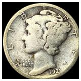 1921-D Silver Mercury Dime LIGHTLY CIRCULATED