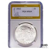 1922 Silver Peace Dollar PGA MS64