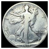 1916-S Silver Walking Liberty Half Dollar LIGHTLY