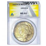 1922-S Silver Peace Dollar ANACS MS61