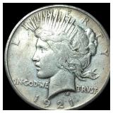 1921 Silver Peace Dollar NEARLY UNCIRCULATED