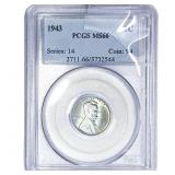1943 Wheat Cent PCGS MS66 STEEL