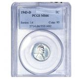1943 Wheat Cent PCGS MS66 STEEL