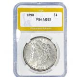 1890 Morgan Silver Dollar PGA MS63