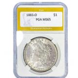 1883-O Morgan Silver Dollar PGA MS65
