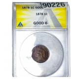 1878 Indian Head Cent ANACS GOOD6