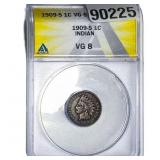 1909-S Indian Head Cent ANACS VG8