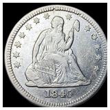 1845 Seated Liberty Quarter NEARLY UNCIRCULATED