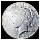 1924-S Silver Peace Dollar NEARLY UNCIRCULATED
