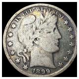 1899 Silver Barber Half Dollar ABOUT UNCIRCULATED
